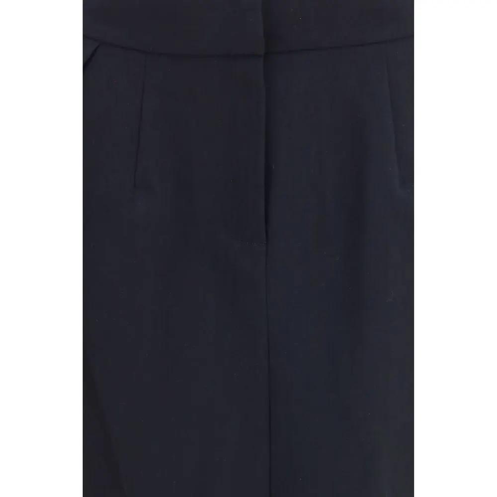 Magda Butrym Black Cotton Midi Skirt