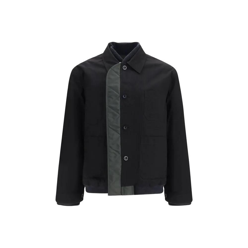 Sacai Black Nylon Bomber