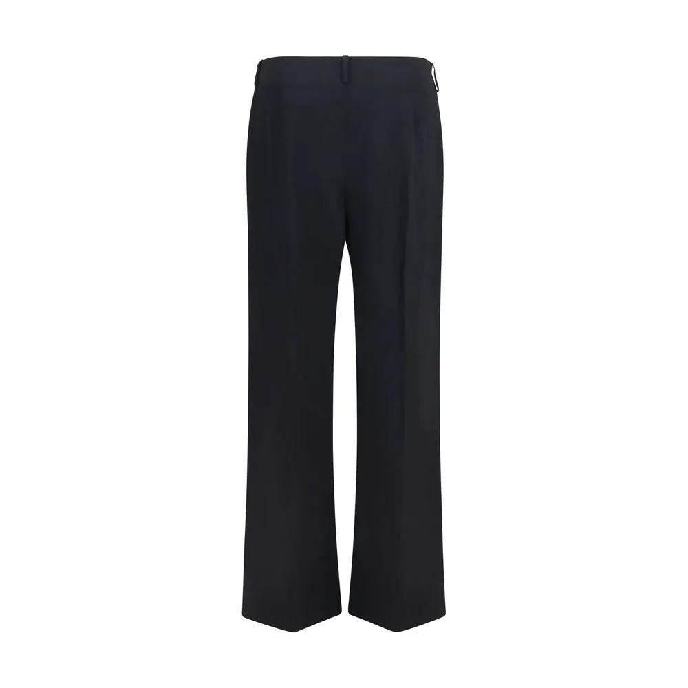 Khaite Black Polyester Casual Pants