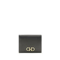 Ferragamo Black Calf Leather Bos Taurus Wallet