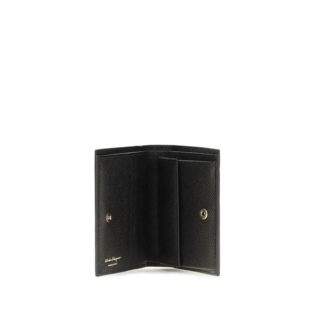 Ferragamo Black Calf Leather Bos Taurus Wallet