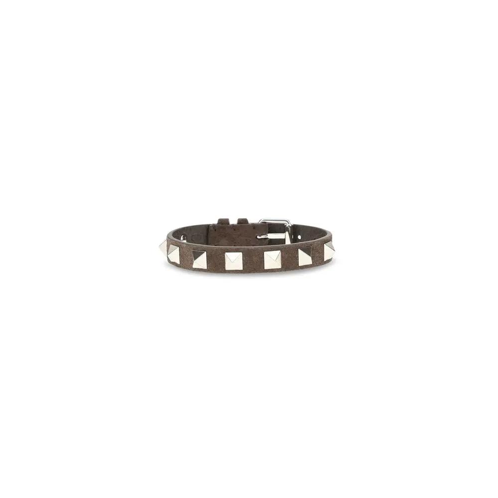 Valentino Garavani Brown Calf Leather Bos Taurus Bracelet
