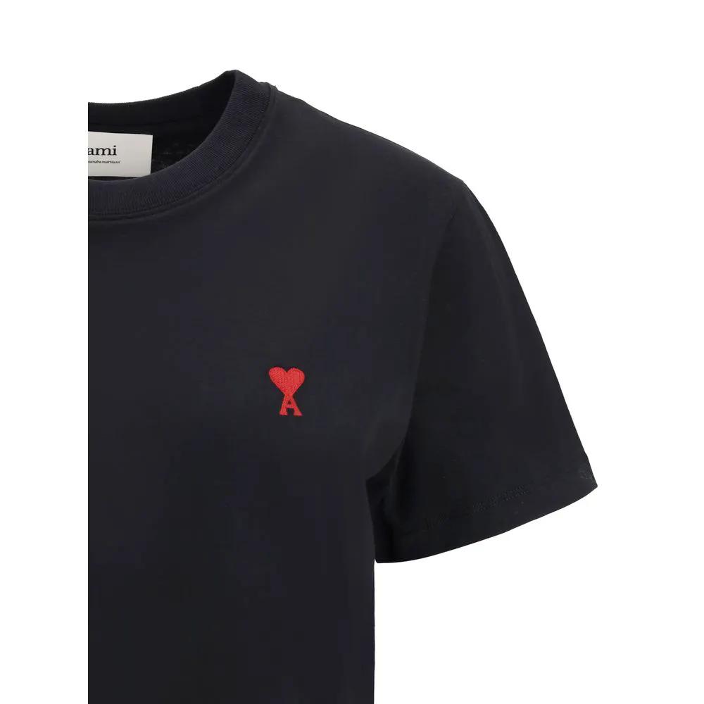 Ami Paris Black Cotton T-Shirt