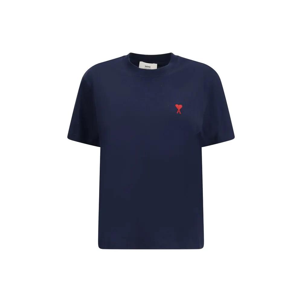 Ami Paris Blue Cotton T-Shirt