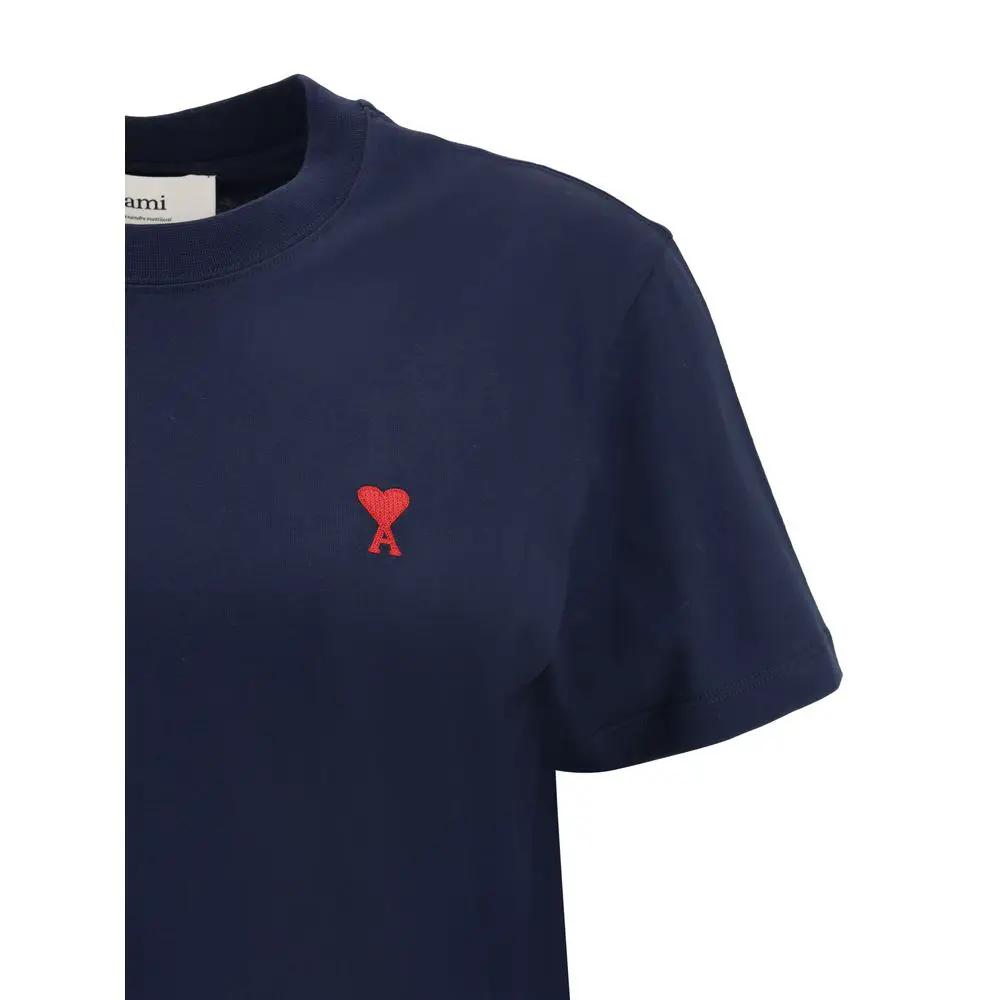 Ami Paris Blue Cotton T-Shirt