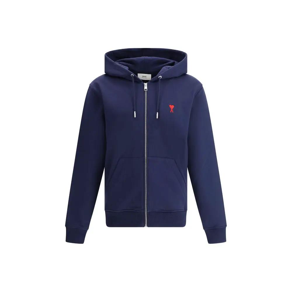 Ami Paris Blue Cotton Sweatshirt