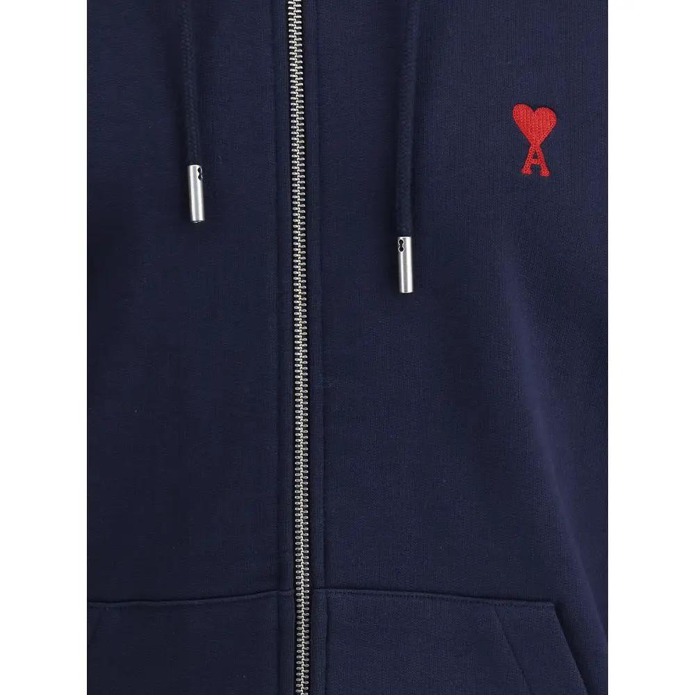 Ami Paris Blue Cotton Sweatshirt