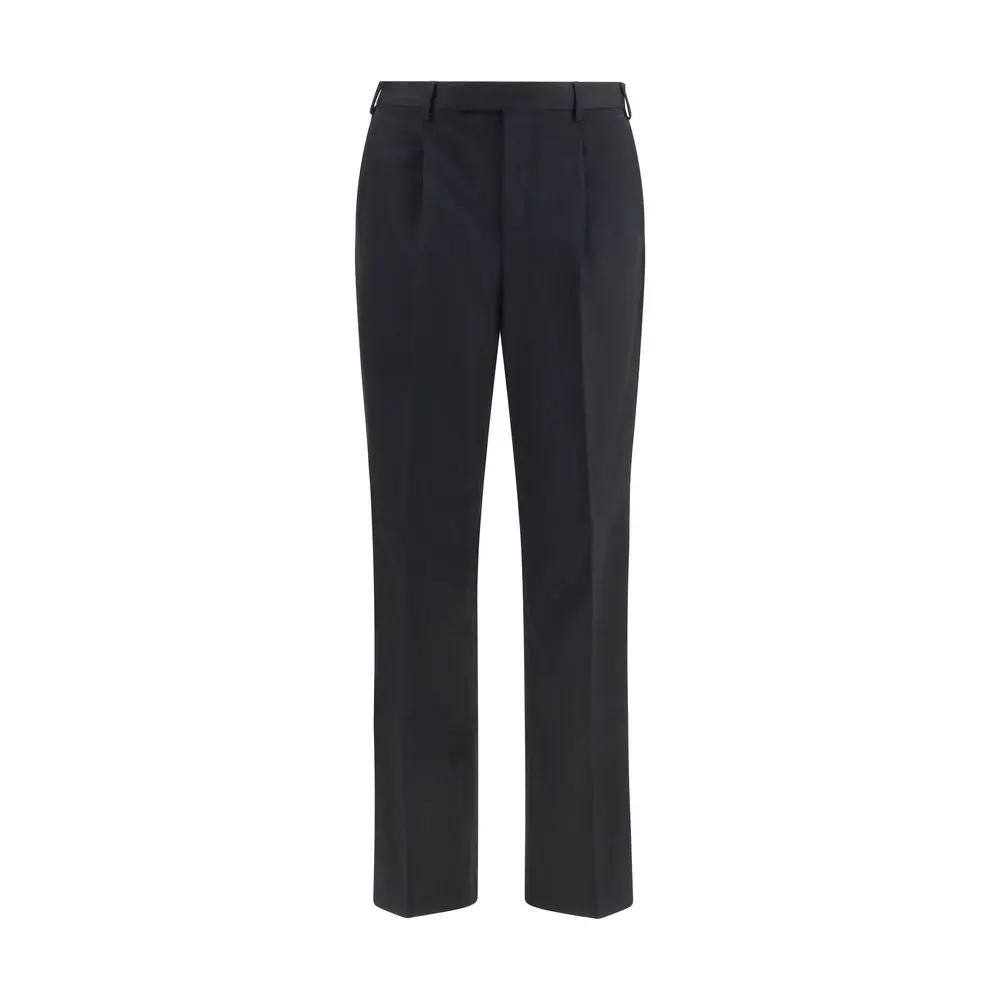 PT Torino Black Wool Oves Aries Casual Pants