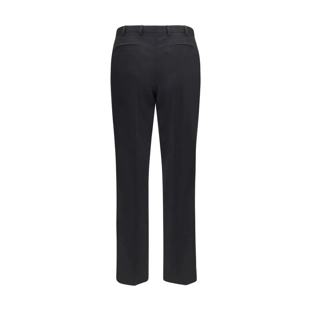 PT Torino Black Wool Oves Aries Casual Pants