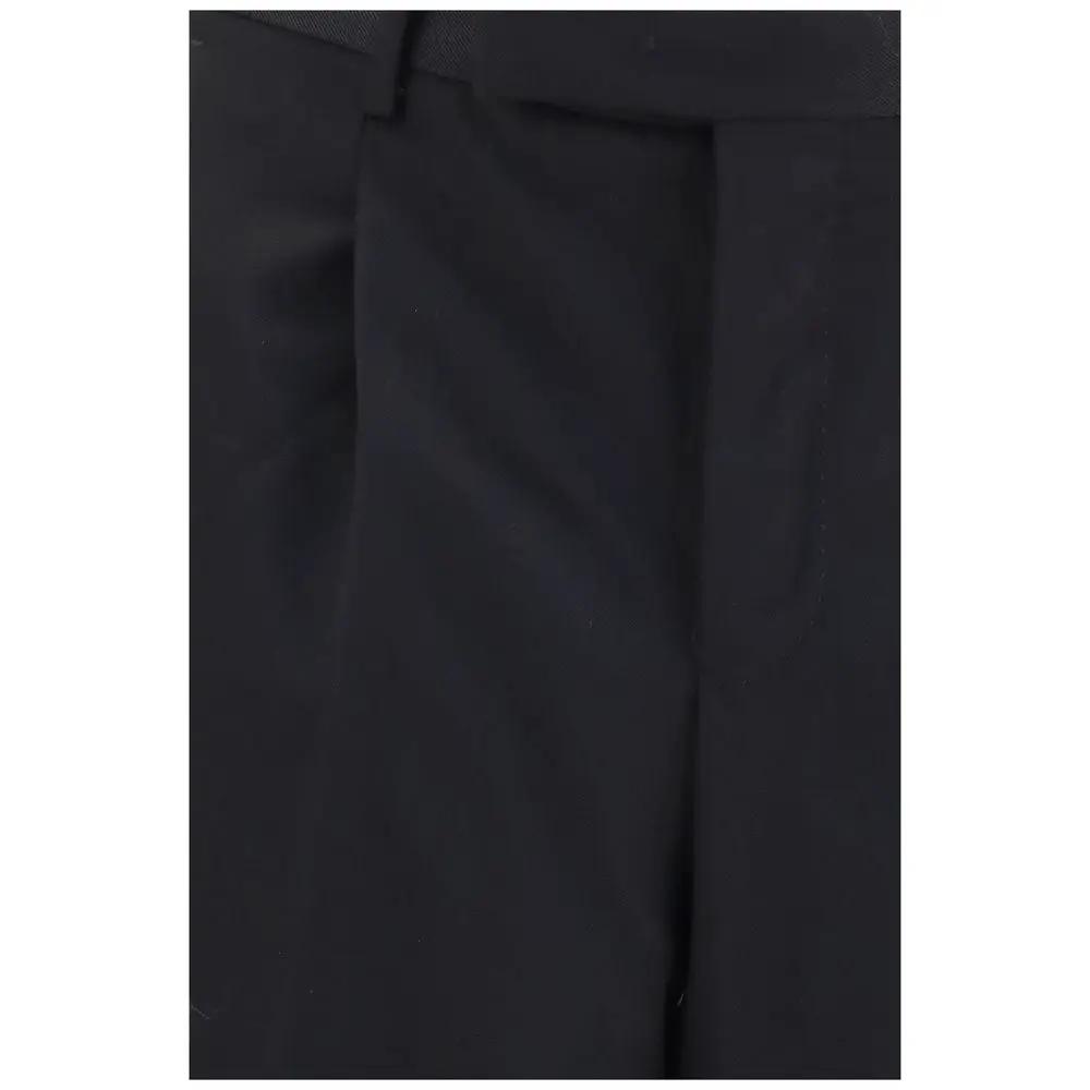 PT Torino Black Wool Oves Aries Casual Pants