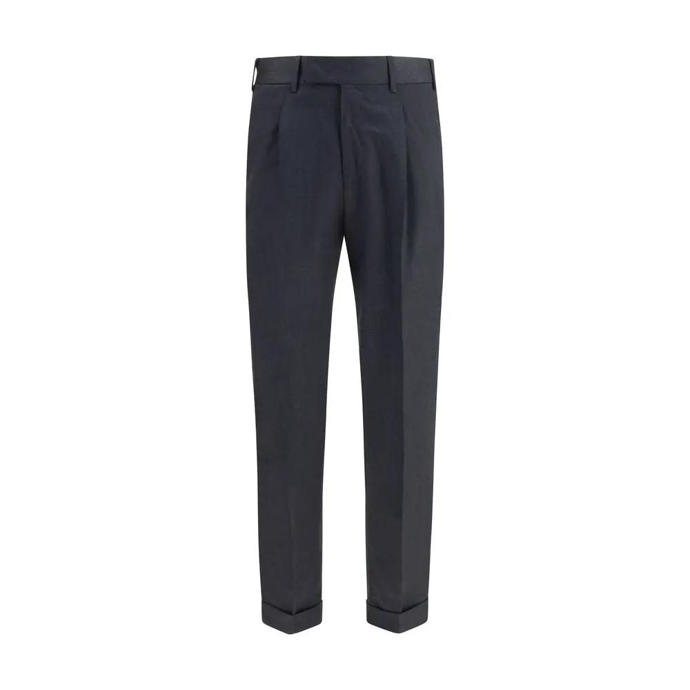 PT Torino Gray Wool Oves Aries Casual Pants