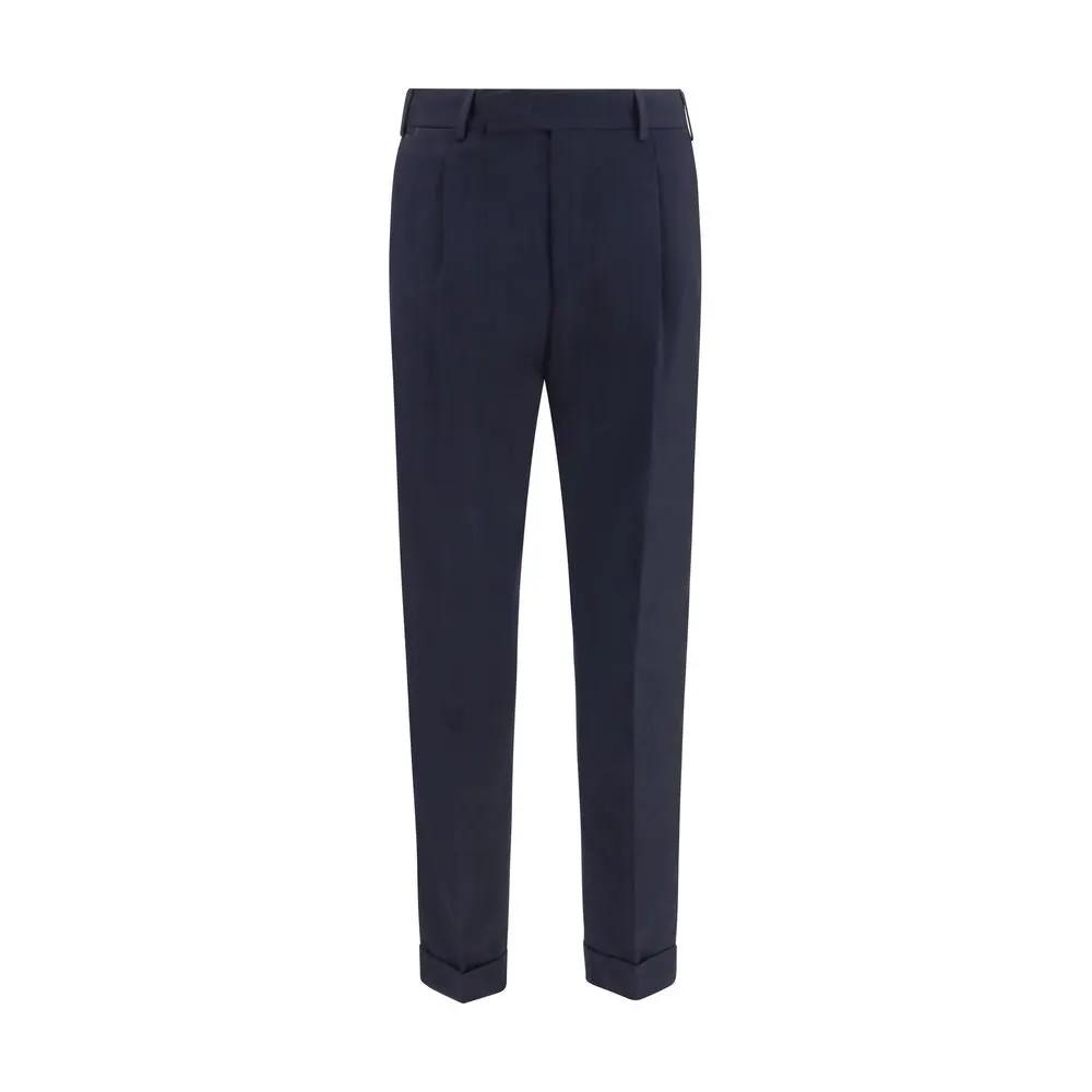 PT Torino Blue Wool Oves Aries Casual Pants
