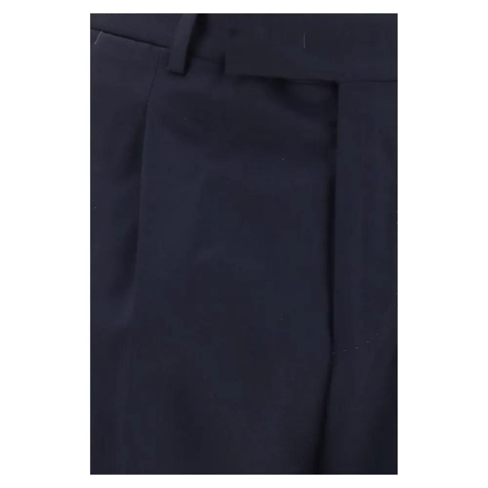 PT Torino Blue Wool Oves Aries Casual Pants