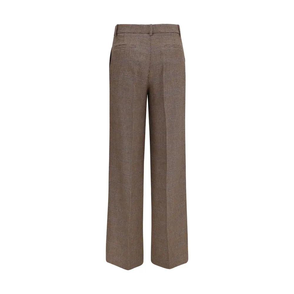 P.A.R.O.S.H. Brown Wool Oves Aries Casual Pants