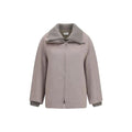 P.A.R.O.S.H. Beige Wool Oves Aries Full-Length Jacket