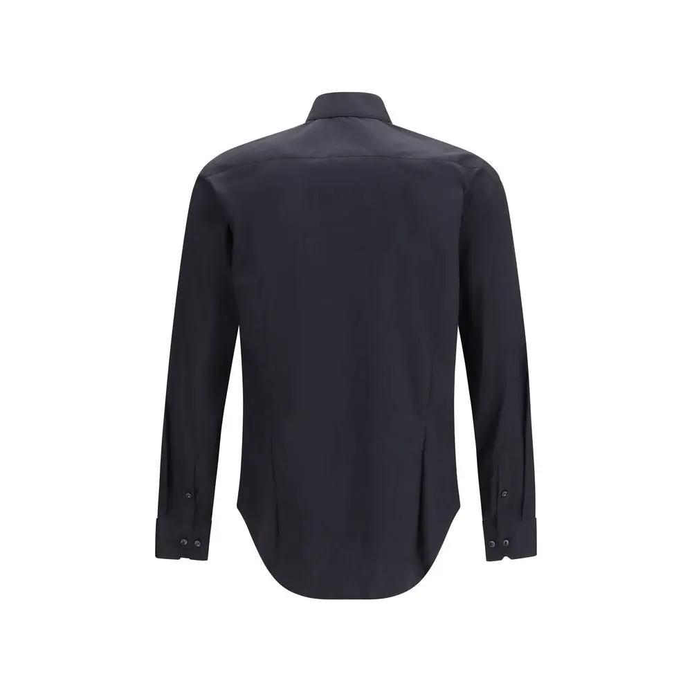 Giorgio Armani Black Cotton Dress Shirt