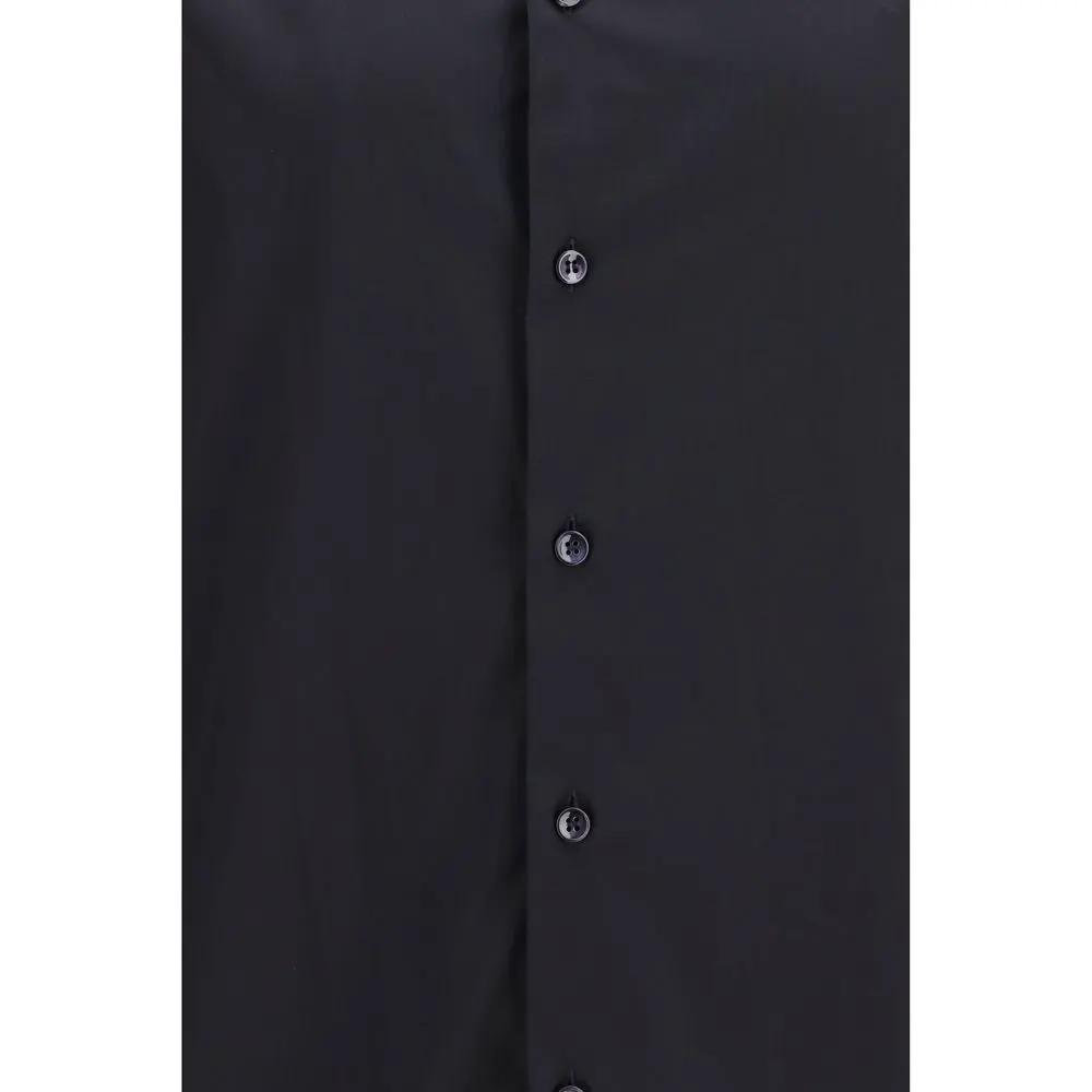 Giorgio Armani Black Cotton Dress Shirt