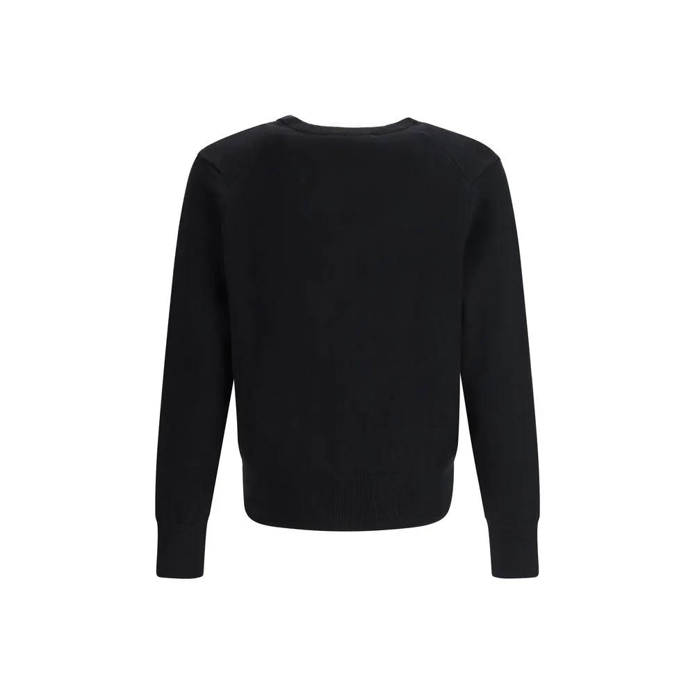 Ami Paris Black Wool Oves Aries Cardigan