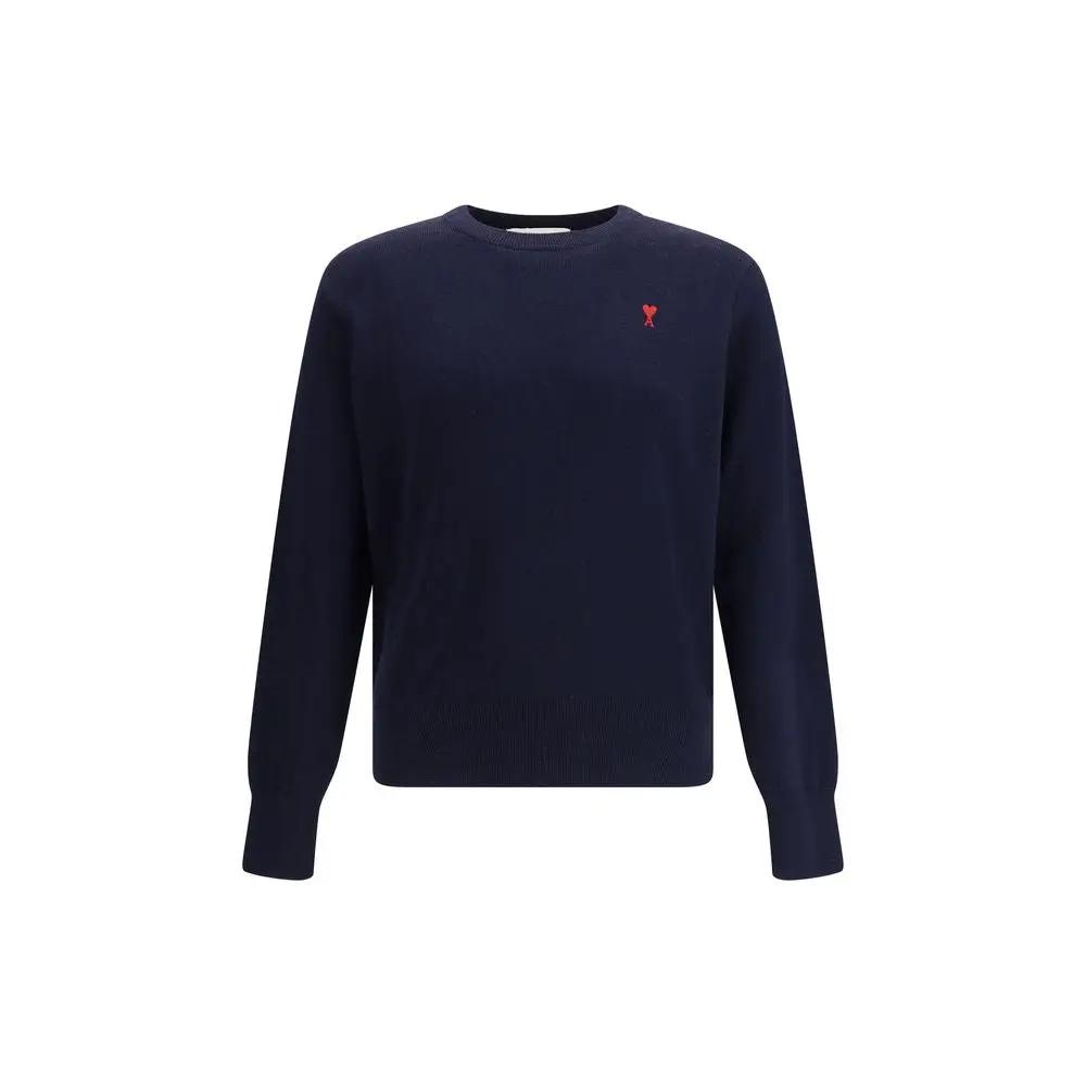 Ami Paris Blue Cotton Sweatshirt