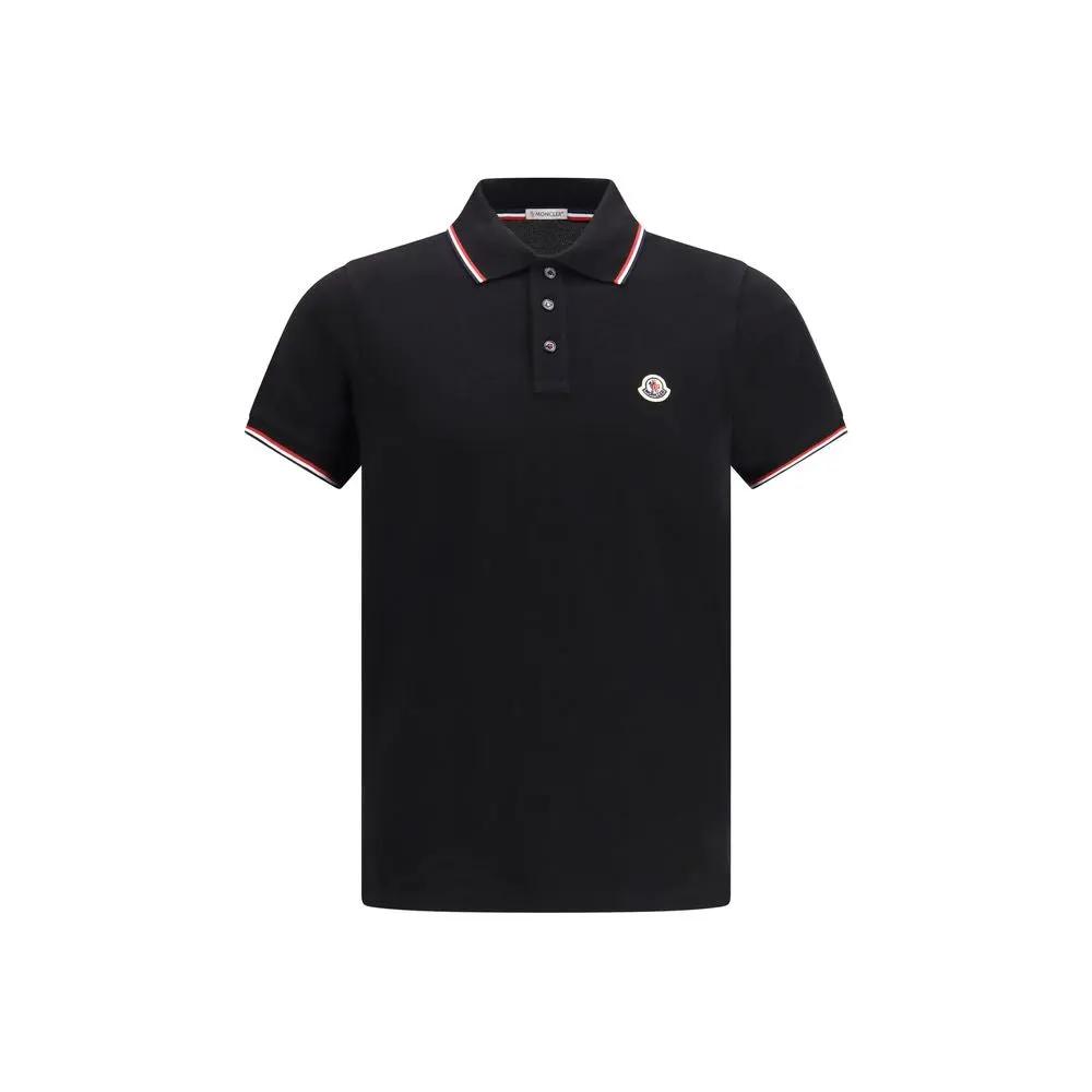 Moncler Black Cotton Polo Shirt