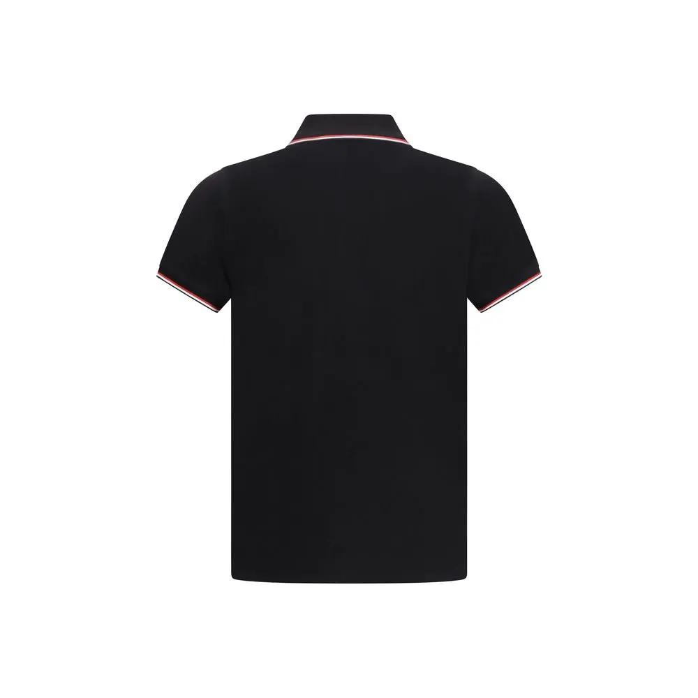 Moncler Black Cotton Polo Shirt
