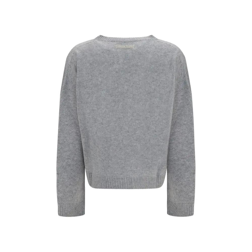Fabiana Filippi Gray Cashmere Sweatshirt