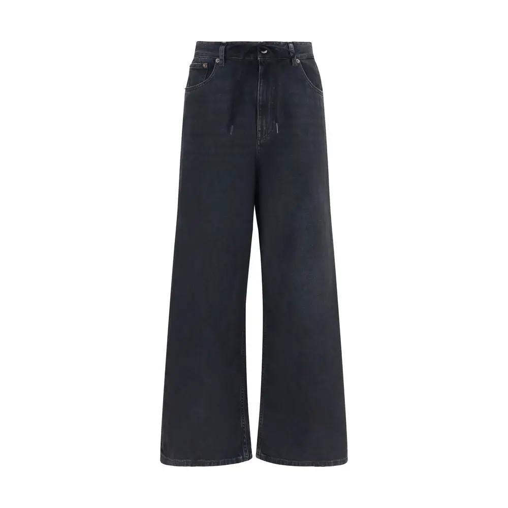 MM6 Black Cotton Relaxed Fit Jeans