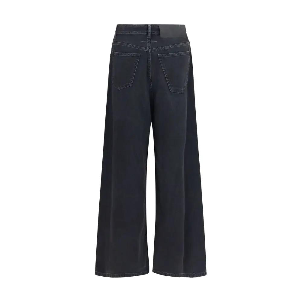 MM6 Black Cotton Relaxed Fit Jeans