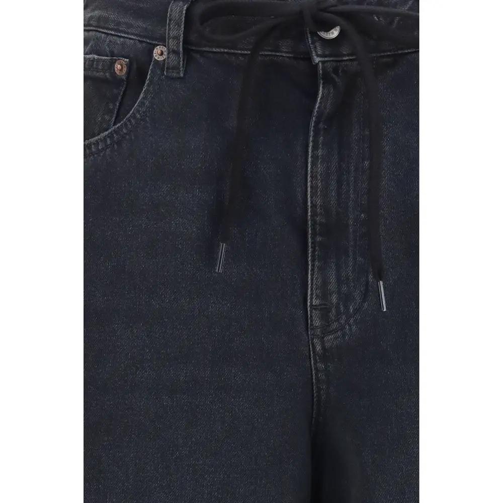 MM6 Black Cotton Relaxed Fit Jeans