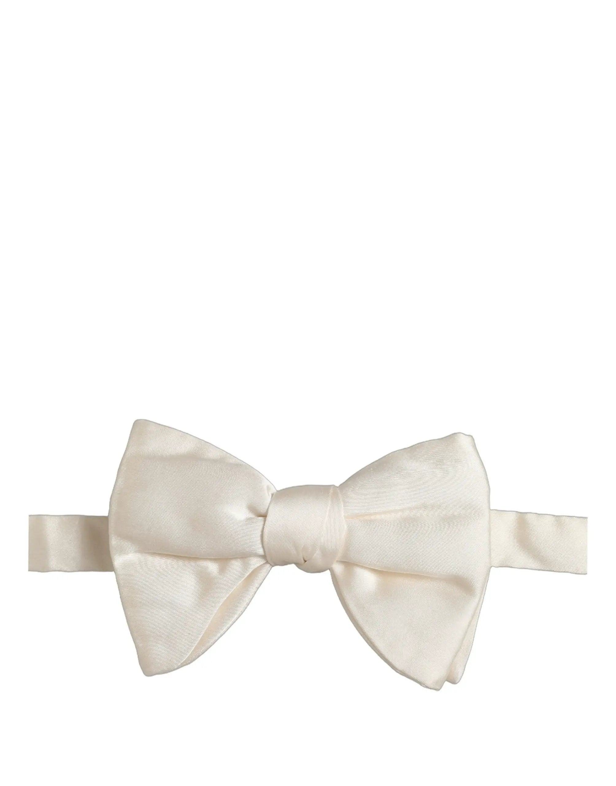 Dolce & Gabbana Homme Papillon Blanc 100% Soie Réglable