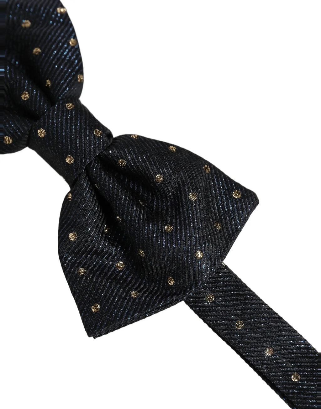 Dolce & Gabbana Men Black Polka Dot Silk Adjustable Neck Papillon Bow Tie