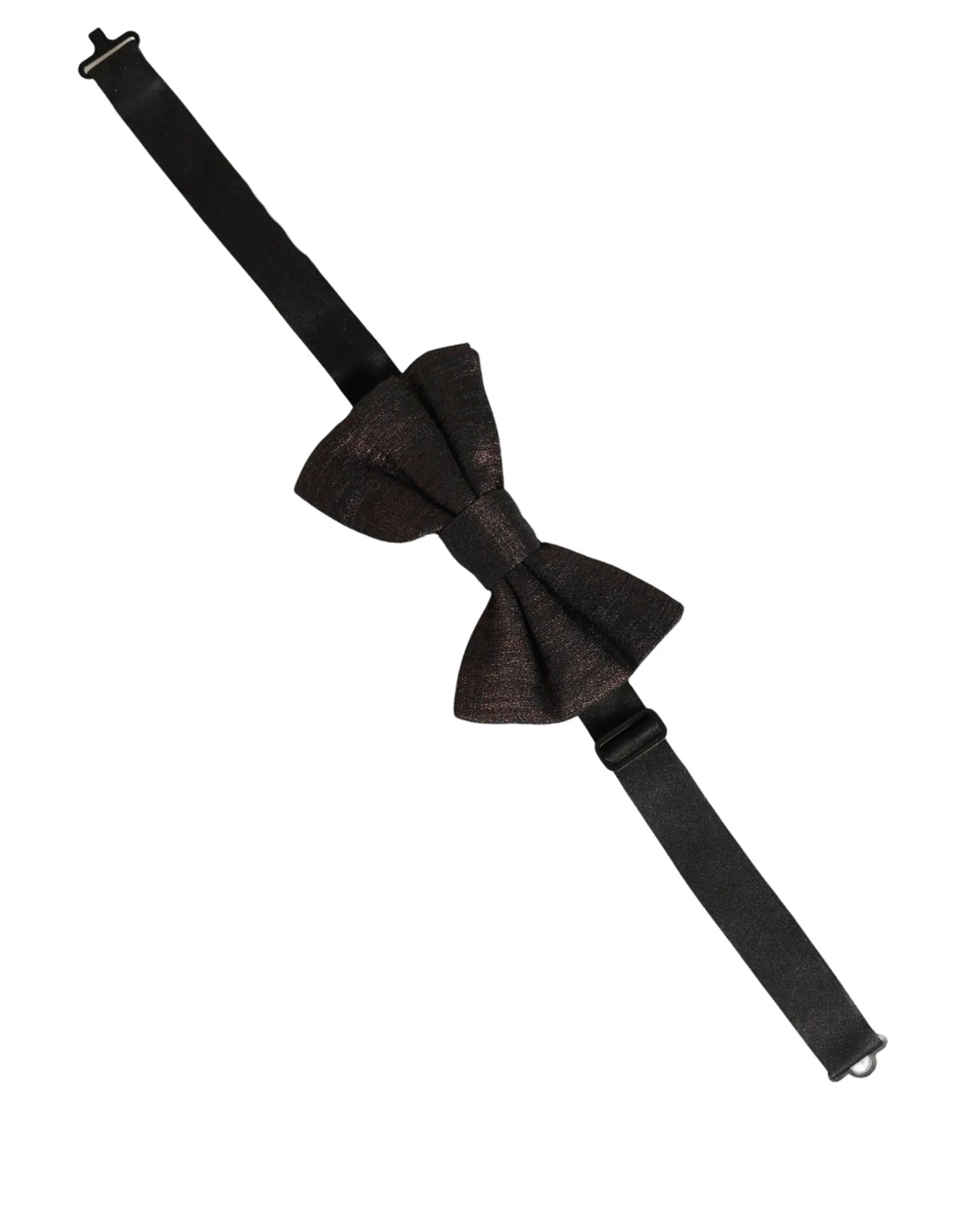 Dolce & Gabbana Men Brown 100% Silk Adjustable Neck Papillon Bow Tie