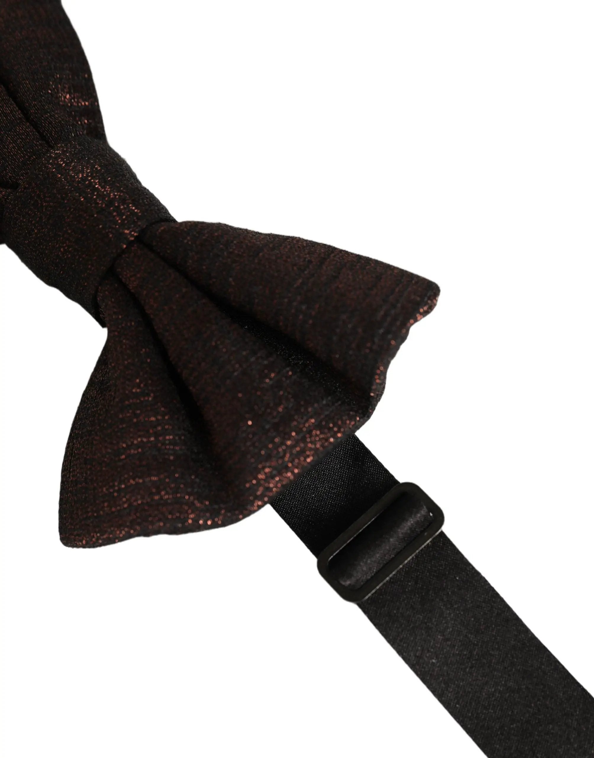 Dolce & Gabbana Men Brown 100% Silk Adjustable Neck Papillon Bow Tie