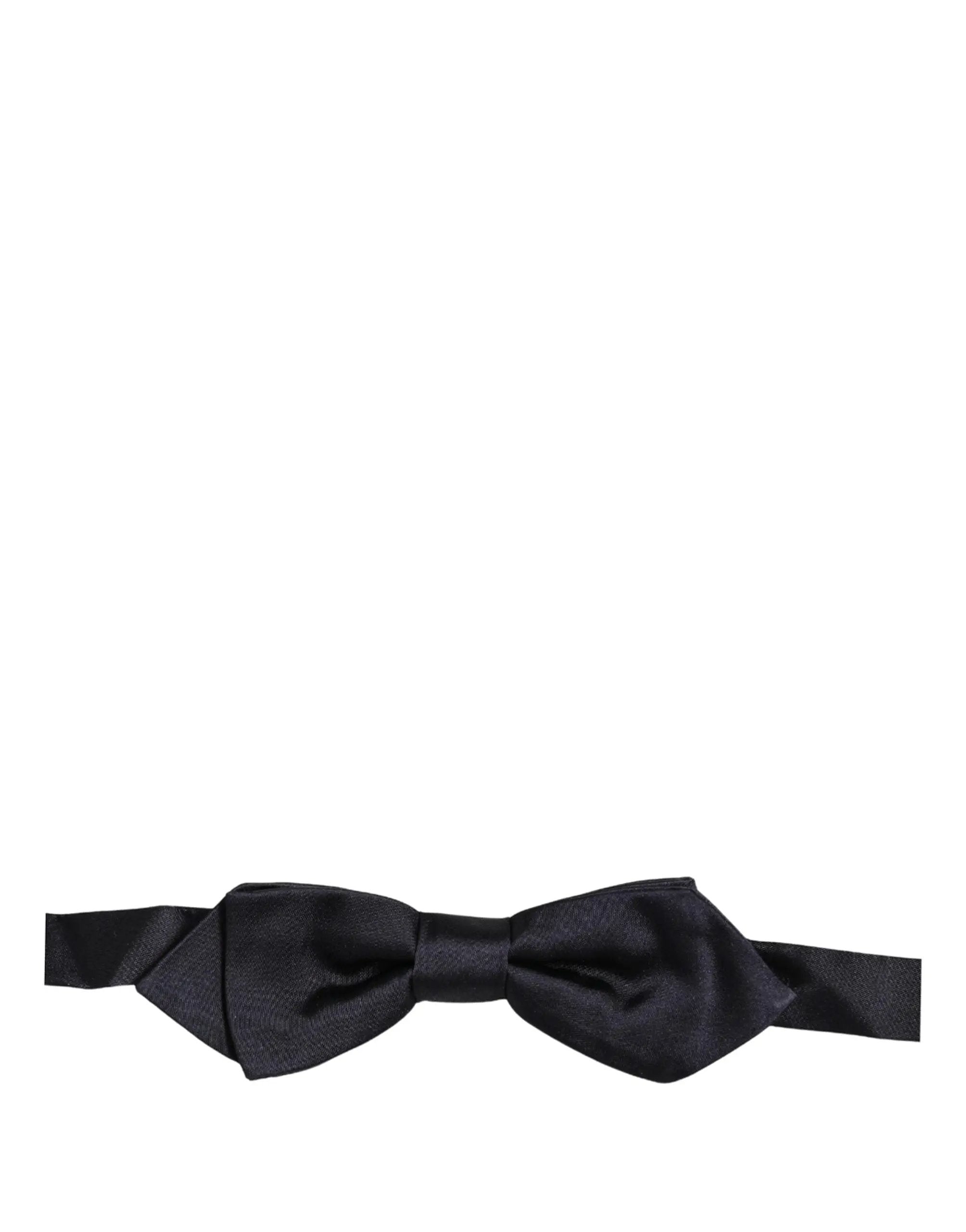 Dolce & Gabbana Men Dark Blue 100% Silk Adjustable Neck Papillon Bow Tie