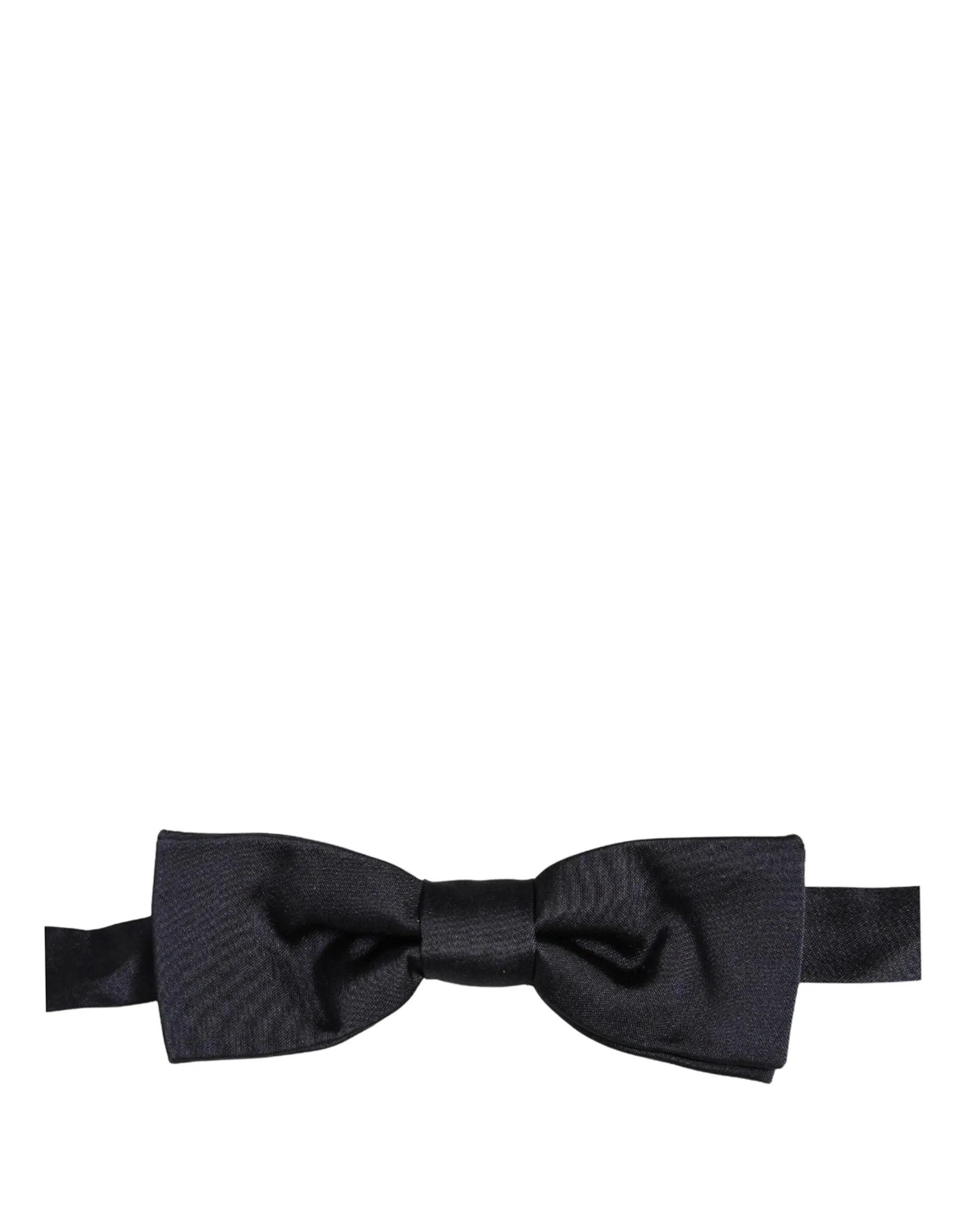 Dolce & Gabbana Men Dark Blue 100% Silk Adjustable Neck Papillon Bow Tie