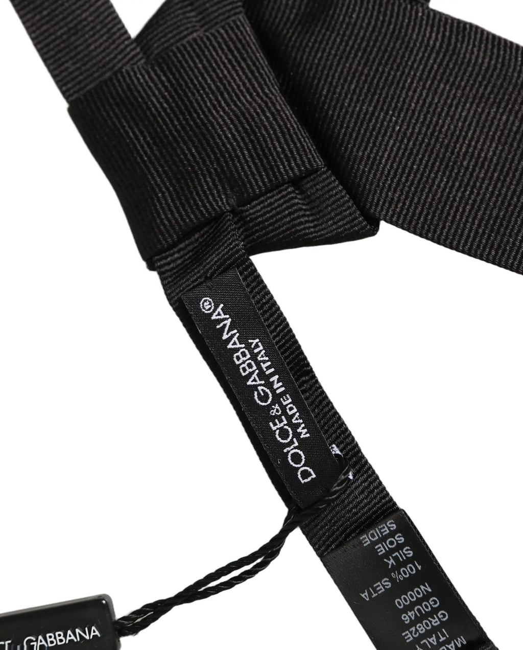 Dolce & Gabbana Men Black 100% SIlk Adjustable Neck Papillon Bow Tie
