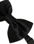 Dolce & Gabbana Men Black 100% Silk Adjustable Neck Papillon Bow Tie