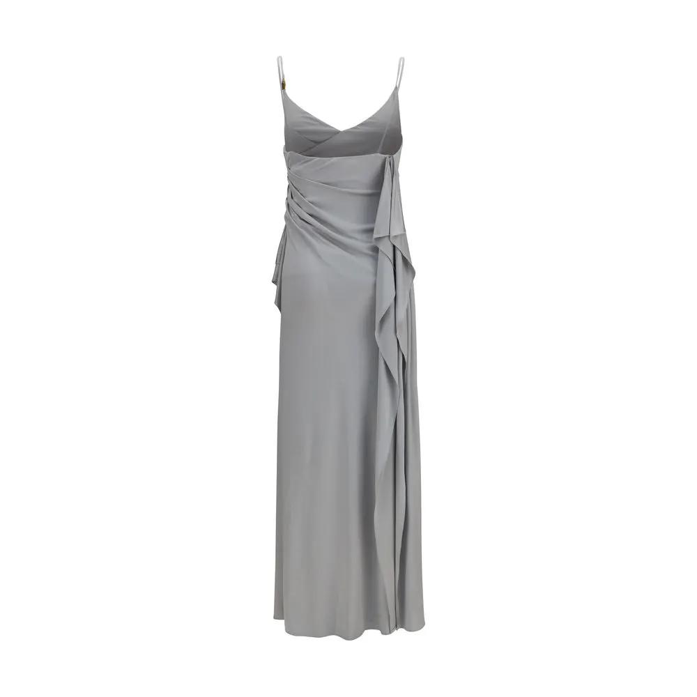 Robe décontractée Versace en viscose grise