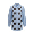 Alemais Blue Linen Pattern Shirt