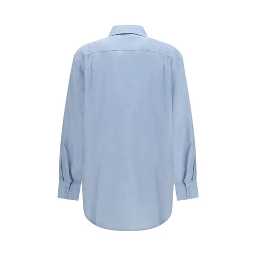 Chemise à motif lin bleu Alemais