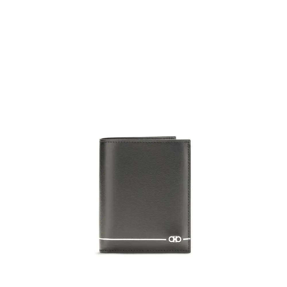 Portefeuille Ferragamo Bos Taurus en cuir de veau noir