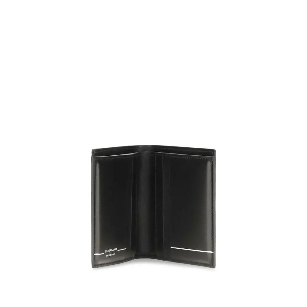 Portefeuille Ferragamo Bos Taurus en cuir de veau noir