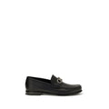 Ferragamo Black Calf Leather Bos Taurus Slip-On Loafers