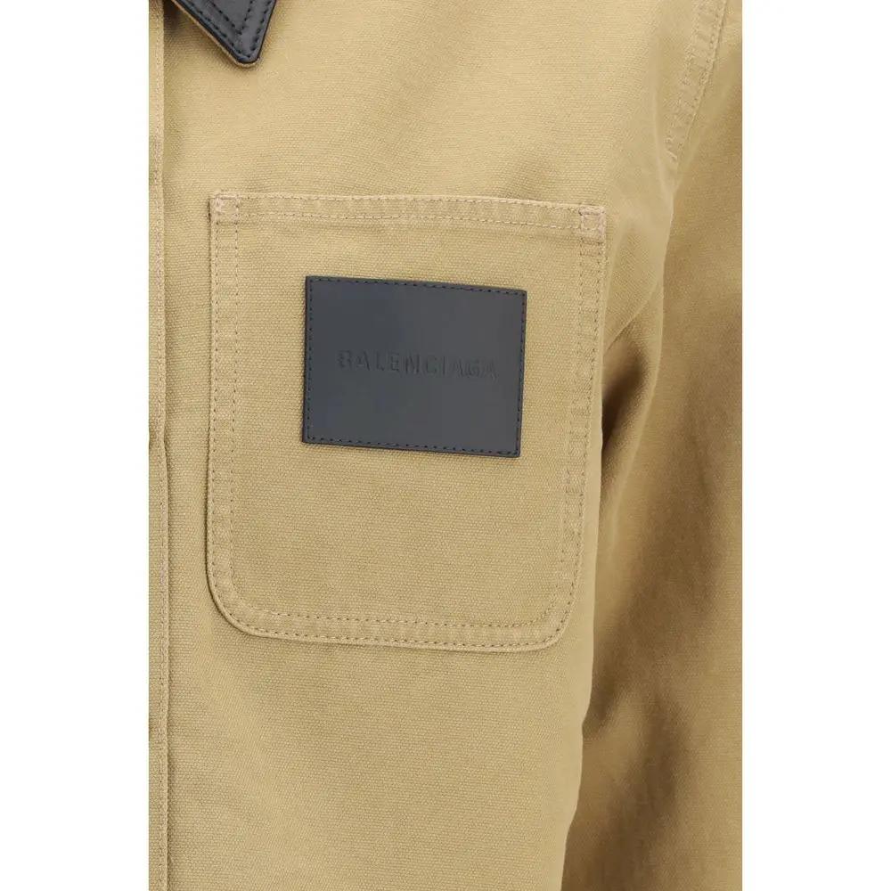 Veste longue Balenciaga en coton beige