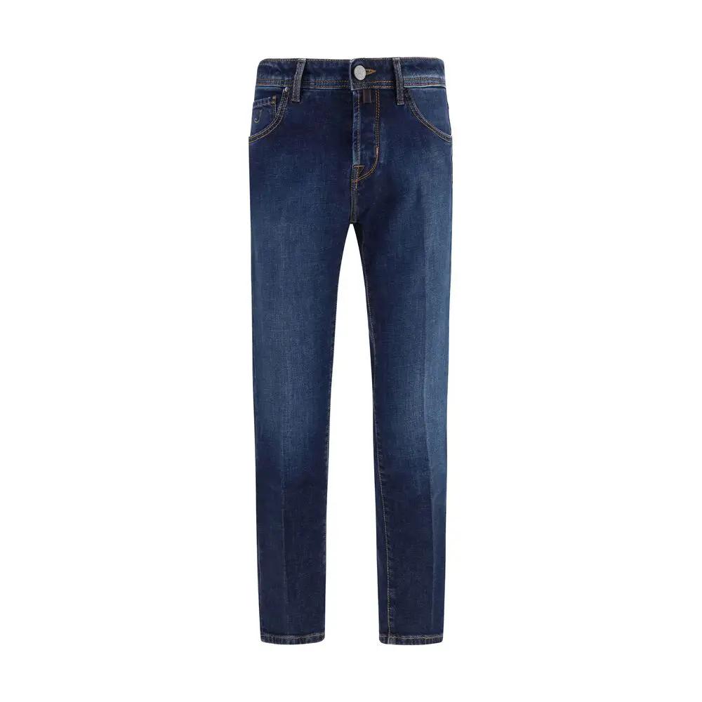 Jacob Cohen Blue Elastane Tapered Jeans