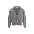 Cardigan Thom Browne en laine grise Oves Aries