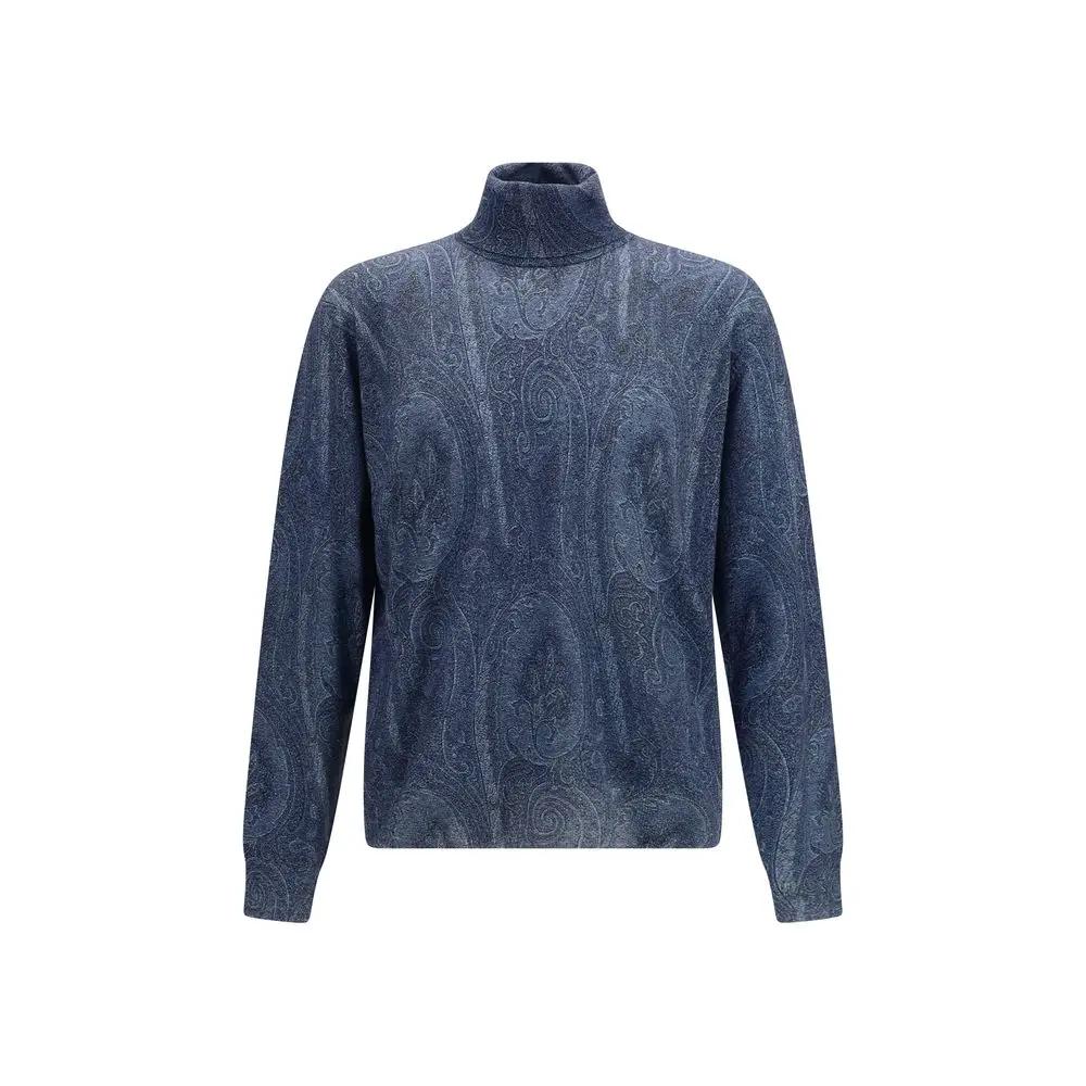Col roulé Etro en soie bleue