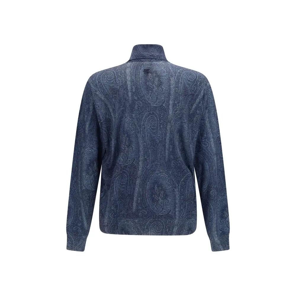 Col roulé Etro en soie bleue
