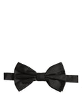 Dolce & Gabbana Men Black 100% Silk Adjustable Neck Papillon Bow Tie