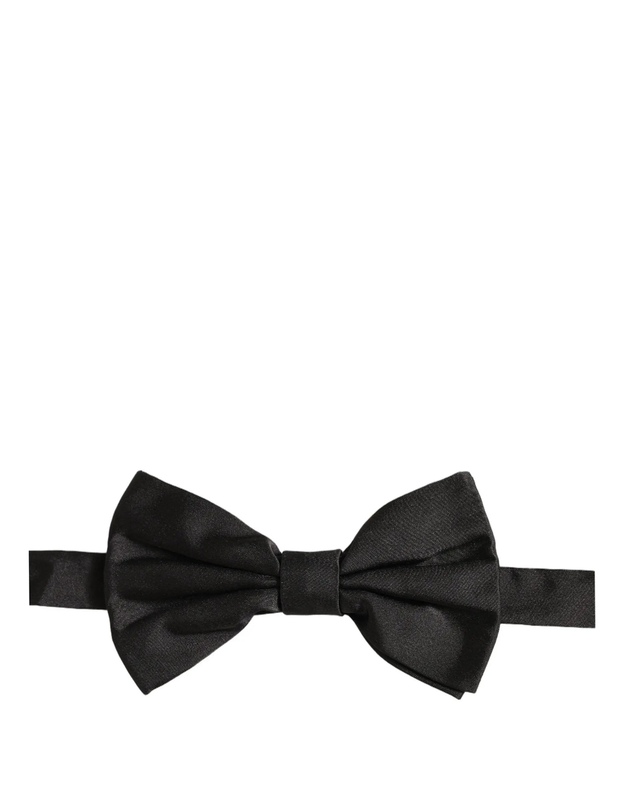 Dolce & Gabbana Men Black 100% Silk Adjustable Neck Papillon Bow Tie